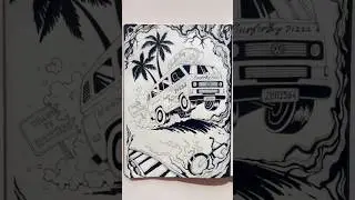 Как вам чёрно-белый рисунок , хотите еще . #cardrawing #howtodrawcar #shorts #short #car #wolkswogen