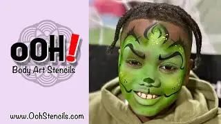 Full Face Grinch Airbrush Face Painting Demo | Ooh! Stencils