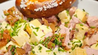Leberkäsesalat mit Limburger Käse 🤩👍🏼 #leberkäse #rezepte #limburgerkäse 