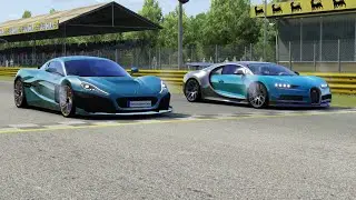 Rimac Nevera vs Bugatti Chiron at Monza Full Course