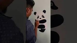 panda wall painting design 🎨 🖌 😍 #wallpainting #shortvideo #viral #shorts #painting #youtubeshorts