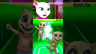 Talking Angela 🆚 Talking Tom Tiles Hop EDM Rush #shorts