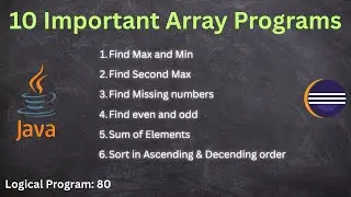 Top 10 Array Logical Problems in Java | Coding Interview Questions | 10 Must-Know Array Programs