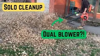 Solo Fall Cleanup with Two Blowers