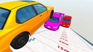 Beamng drive - Ski Jumping High Speed Car Jumps #8