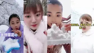 ASMR SNOW EATING #iceeating #snow #snowfall #snowice #snoweating