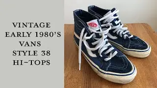 Original Vintage 1980's Vans Style 38 Hi-Top Skate Shoes - Made in USA