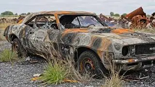 Restoring Completely Burned 1969 Camaro SS - Classic Car Restoration ASMR - Burnt to New