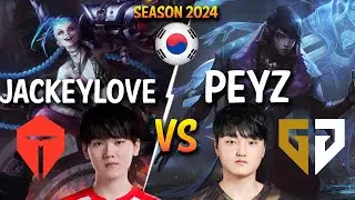 TES JackeyLove vs GEN Peyz - JackeyLove JINX vs Peyz APHELIOS ADC - Patch 14.6 KR Ranked CHALLENGER