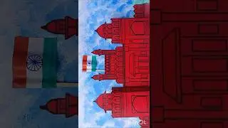 Red Fort 3D Paper Art🎨#shorts #craft #redfort #papercraft #15august #tiranga #independenceday
