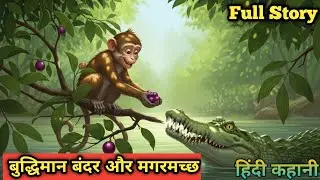 🐊लालची मगरमच्छ और समझदार बंदर 🐒 | बच्चों की नैतिक कहानी | Hindi Moral Story | Ai Story |#cartoon 
