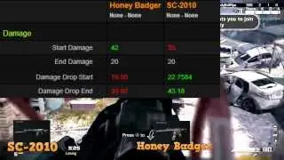 Call of Duty Ghosts: Honey Badger vs SC-2010 Weapon Comparison (Ghosts Multiplayer Gameplay)