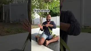 How to stretch the quads with a yoga stap. #quadstretch #yogastrap #yogaforbeginners