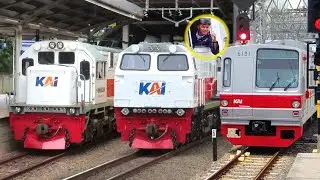 RAMAINYA KERETA API DAN LOKOMOTIF DI JAKARTA !! Ada Kereta Barang, Lokomotif Sumatra, KRL Jepang !