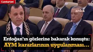 Zühtü Arslan Erdoğan'ın gözlerine bakarak konuştu: AYM kararlarının uygulanması zorunluluktur...