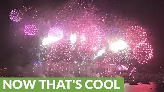 Spectacular fireworks display finale in Cannes, France