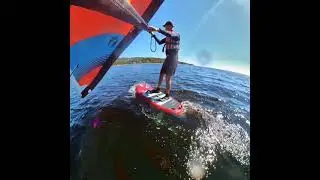 Light wind  wing foiling session in Aln&ouml;, Sundsvall, Sweden