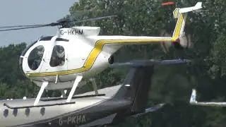 HUGHES H500 G-HKHM LANDING AT GOODWOOD AIRFIELD - FESTIVAL OF SPEED VISITOR 16-7