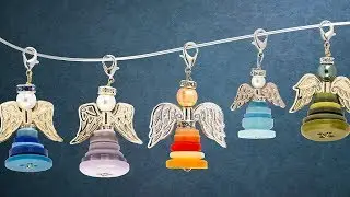 Ideen mit Herz - Perlen-Engel mit bunten Kn&ouml;pfen - Schmuck-Anh&auml;nger basteln - Schutzengel - DIY