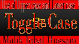 How to use Upper case  lower case  in Ms words 2007| Toggle case | Urdu Hindi | Malik Iqbal Hussain