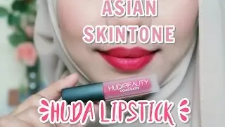 Huda Beauty Liquid Lipstick on Asian skintone | RED EDITION