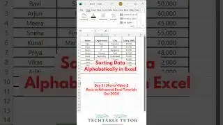 Sorting Data Alphabetically in Excel 📂 | Day 3, Video 2 #excel #excelshorts #exceltricks