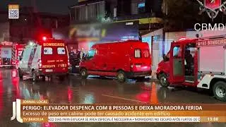 JL -  Perigo: elevador despenca com 8 pessoas e deixa moradora ferida