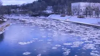 Ледостав по реке Нярис