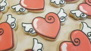 Winged Sparkling Heart Sugar Cookies on Kookievision