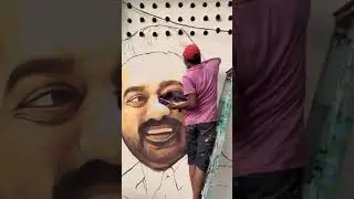 Street wall art in kerala, actor asif ali portrait #art #wallart #study