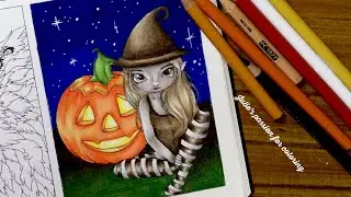 HALLOWEEN by Jasmine Becket-Griffith - prismacolor pencils - color along