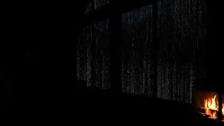 Cabin Ambience with Rain and Fireplace Harmony - Rainy Night for Relaxation and Concentration 😴🌧️
