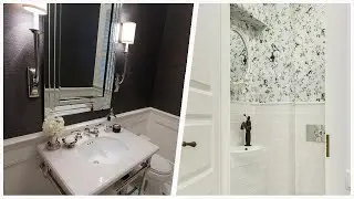 75 Multicolored Floor And Yellow Floor Powder Room Design Ideas You'll Love ⭐️