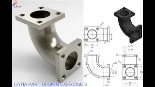 Учебные пособия CATIA | Упражнение 3 по проектированию простых деталей | cadtech mahi