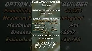 SYNTHETIC CALL STRATEGY 1 MIN UPDATE || #pptf #shorts