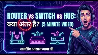 &ldquo;Networking का सबसे बड़ा Difference! Router, Switch, Hub | Beginner to Pro (5 min)&rdquo;