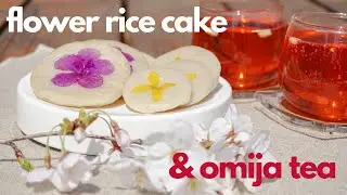 Korean Traditional Desserts: Flower Rice Cake and Omija Tea | 진달래&middot;개나리 화전과 오미자차