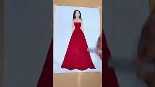 Beautiful girl in red dress #glitter#dress#fashion#illustration#shorts
