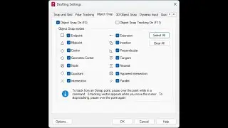 Snap settings in AutoCAD