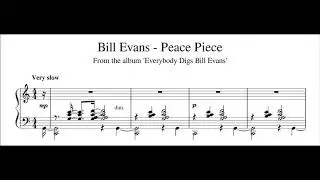 Bill Evans - Peace Piece - Piano Transcription (Sheet Music in Description)