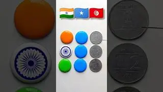 🇮🇳🇸🇴🇹🇳 Water Drop Colour || Republic day on Coin || #shorts #viral #art #india