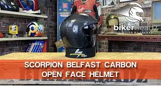 Scorpion Belfast Carbon Open Face Motorcycle Helmet 4K Video | BikerHeadz.co.uk