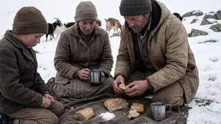 24 Hours of a Mountain Shepherd | Silent Survival Life in Frozen Mountains | Cold and Quiet 
