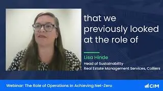 Lisa Hinde in webinar on 'The Role of Operations in Achieving Net-Zero'