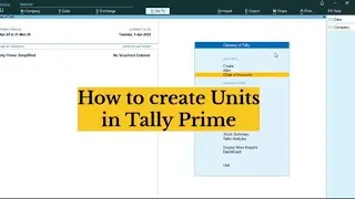 How to create Units in Tally prime 