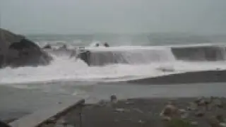 Strong winds as Typhoon Hagibis approaches Japan