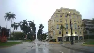 West Palm Beach Dixie Highway to Palm Beach A1A in a rainy quiet day