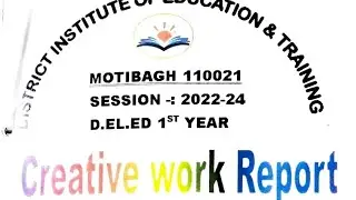 Creative work report //SEP assignment -2// Delhi d.el.ed // #dietmotibagh #aruncoachinginstitute