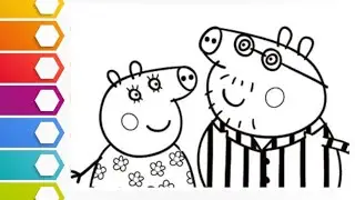 😍daddy🐖pig drawing l easy peppa pig🐷dad drawing for kids l easy drawing l drawing pig l kids drawing