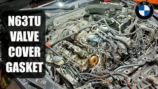 BMW N63TU Valve Cover Gasket Removal! N63TU VALVE STEM SEALS Part 1
